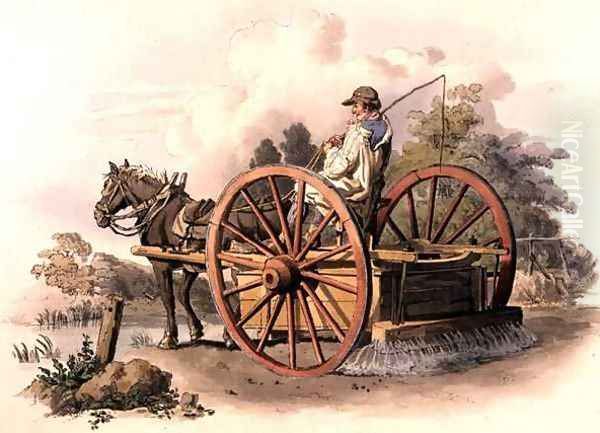 Watering Cart, from Costume of Great Britain, published by William Miller, 1805 Oil Painting by William Henry Pyne