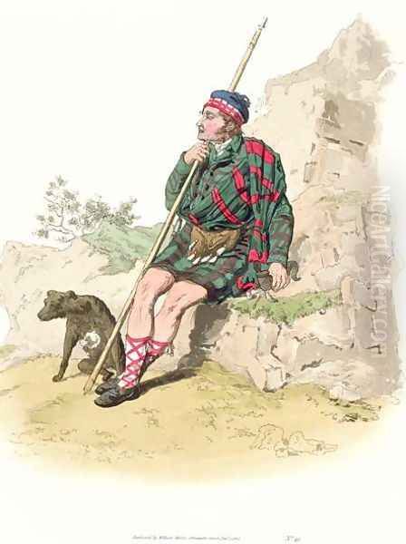 Highland Shepherd, from Costume of Great Britain published by William Miller, 1805 Oil Painting by William Henry Pyne