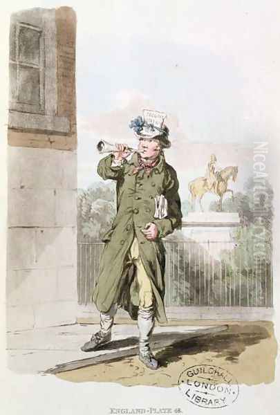 The Newsman from Costume of Great Britain Oil Painting by William Henry Pyne