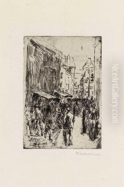 Judenstrasse, Klein Oil Painting by Max Liebermann