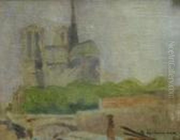 View Of Notre Dame Oil Painting by Max Liebermann