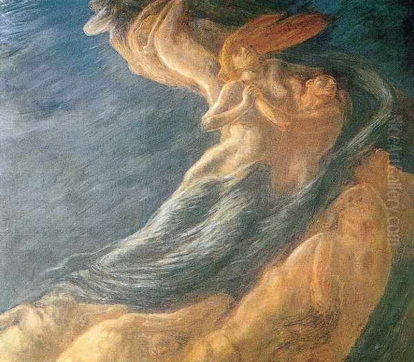 Paolo and Francesca 1901 Oil Painting by Gaetano Previati