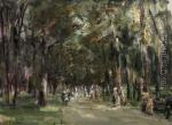 Allee In Tiergarten Oil Painting by Max Liebermann