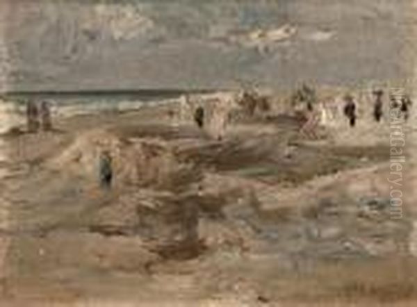 Strand In Noordwijk Oil Painting by Max Liebermann