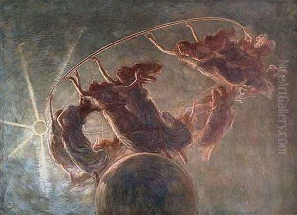 The Dance of the Hours Oil Painting by Gaetano Previati