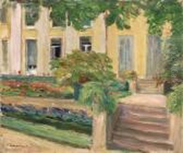 Dieblumenterrasse Im Wannseegarten Nach Sudwesten Oil Painting by Max Liebermann