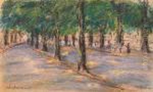 Allee Oil Painting by Max Liebermann