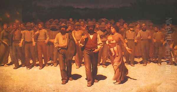 Fourth Estate (Il Quarto Stato) or Proletariat Oil Painting by Giuseppe Pellizza da Volpedo