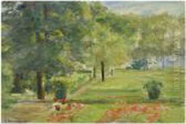 Blumenterrasse Im Wannseegarten Nach Osten Oil Painting by Max Liebermann