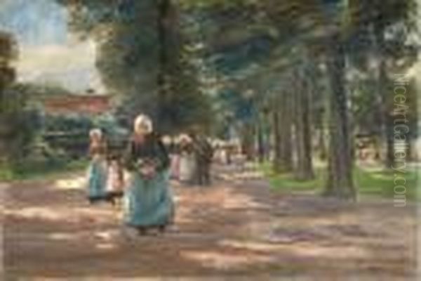 Kirchgang In Laren Oil Painting by Max Liebermann