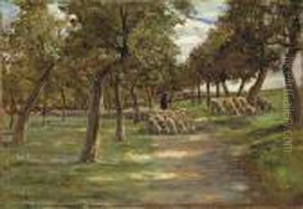 Schafherde Oil Painting by Max Liebermann