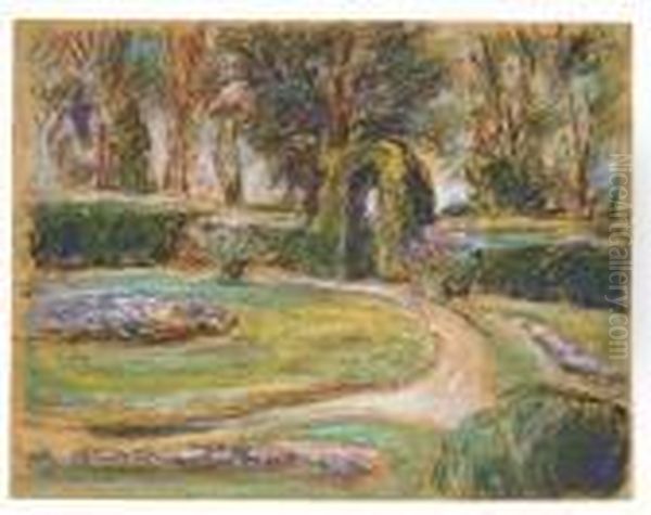 Das Rondell Im Heckengarten Oil Painting by Max Liebermann