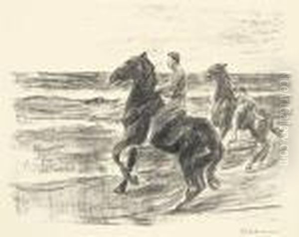 Reiter Am Strande Oil Painting by Max Liebermann