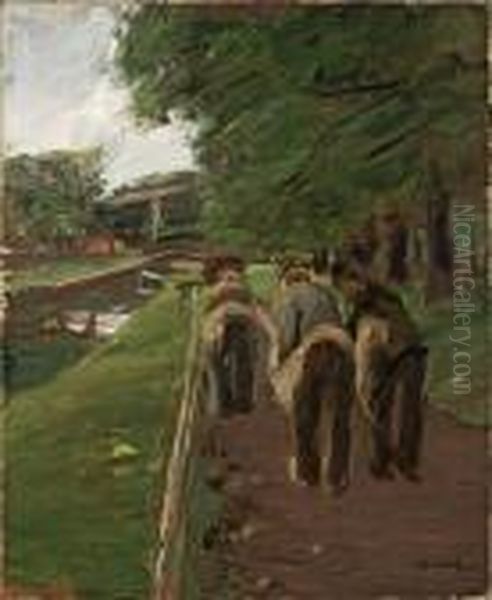 Seilerbahn In Edam - Studie Oil Painting by Max Liebermann