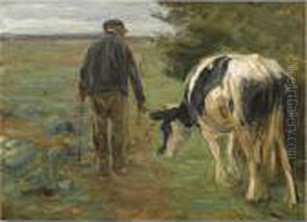 Bauer Mit Kuh (farmer And Cow) Oil Painting by Max Liebermann