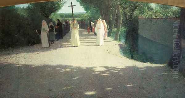 The Procession, 1892-95 Oil Painting by Giuseppe Pellizza da Volpedo