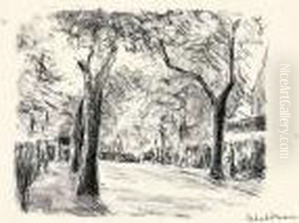 Allee Oil Painting by Max Liebermann