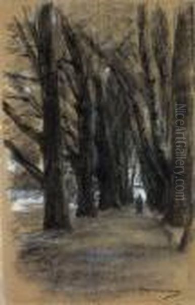 Allee In Rosenheim Oil Painting by Max Liebermann