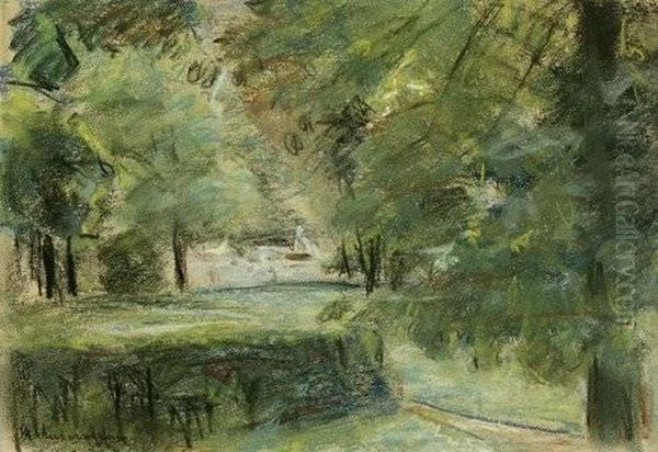 Der Garten Des Kunstlers Am Wannsee Mit Blick Auf Dieheckengarten. Oil Painting by Max Liebermann