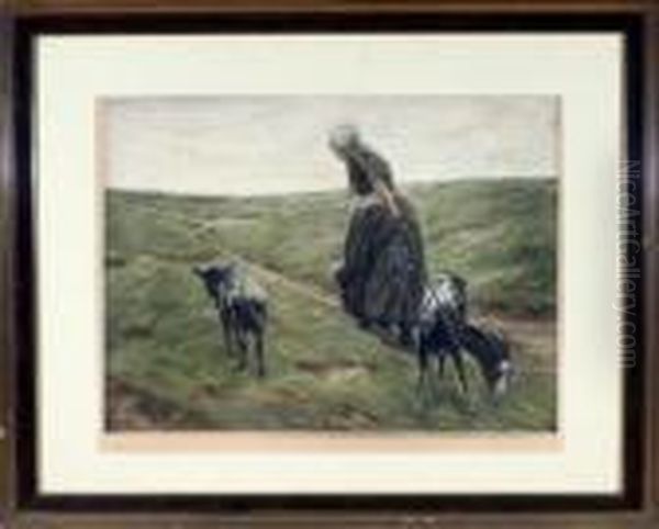 Die Ziegenhirtin Oil Painting by Max Liebermann