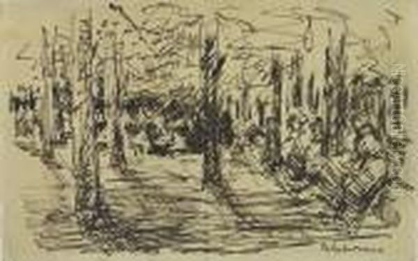 Parklandschaft Im Tiergarten Oil Painting by Max Liebermann