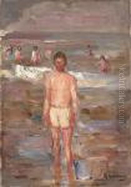 Badende Knaben Oil Painting by Max Liebermann