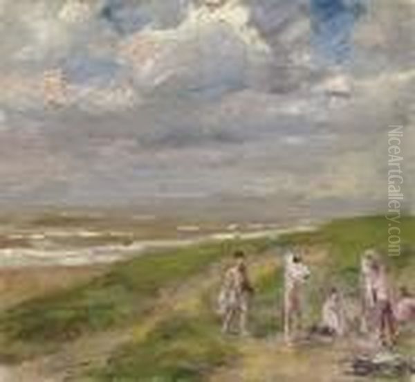 Nach Dem Bade Oil Painting by Max Liebermann