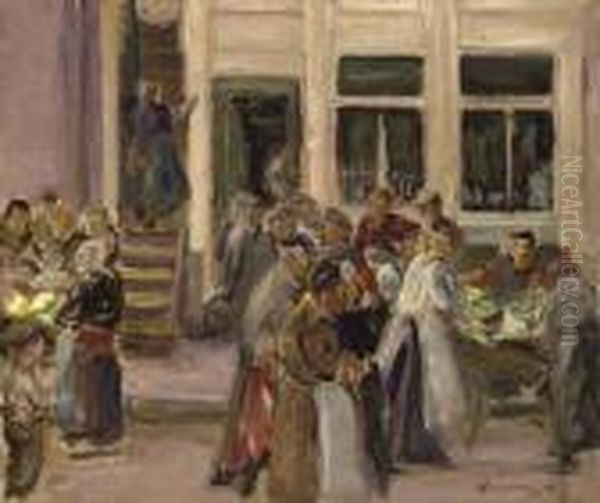 Judengasse In Amsterdam Oil Painting by Max Liebermann