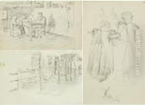 Property From The Erich Goeritz Collection
 

 
 
 

 
 Zeichnungsnotizbuch (notebook Of Drawings) Oil Painting by Max Liebermann