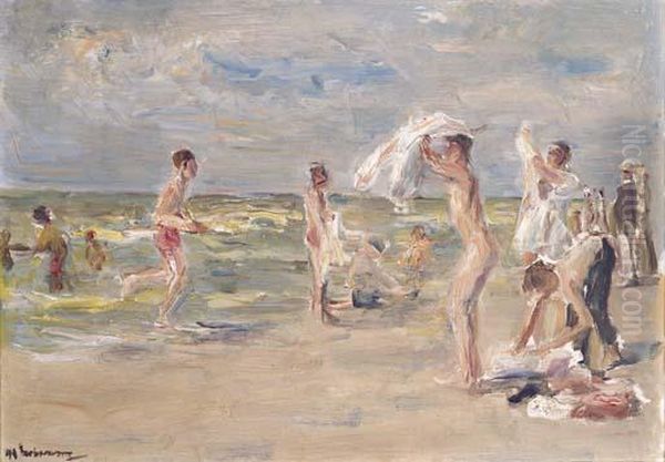 Badende Oil Painting by Max Liebermann