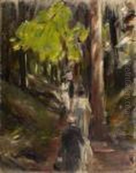 Waldspaziergang Im Harz Oil Painting by Max Liebermann