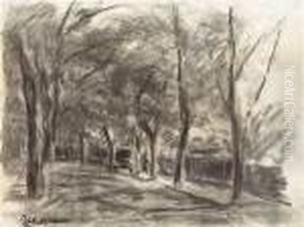 Strase Am Grosen Wannsee (colomierstrase) Oil Painting by Max Liebermann