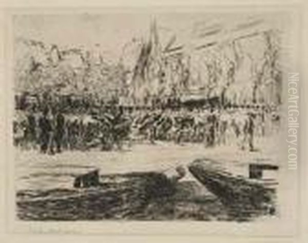 Rindermarkt In Leiden Oil Painting by Max Liebermann