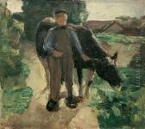 Kuhhirte Oil Painting by Max Liebermann