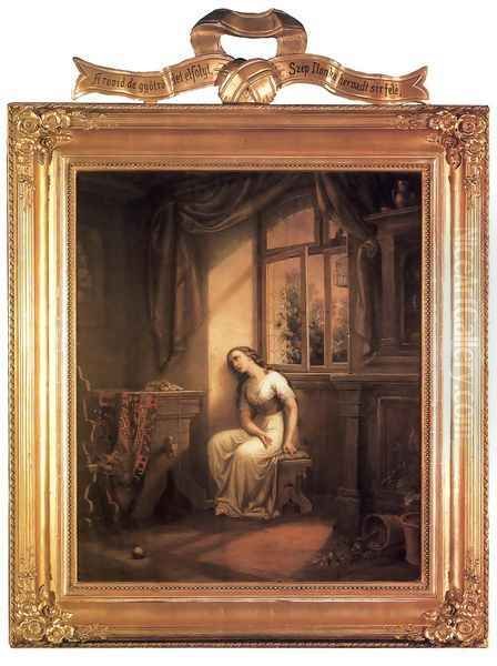 Series Szep Ilonka- VII. Bewailing 1865 Oil Painting by Soma Orlai Petrich