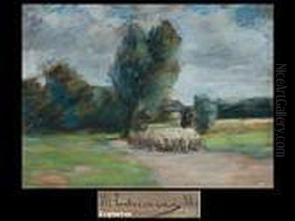 Landschaft Mit Schafherde Oil Painting by Max Liebermann