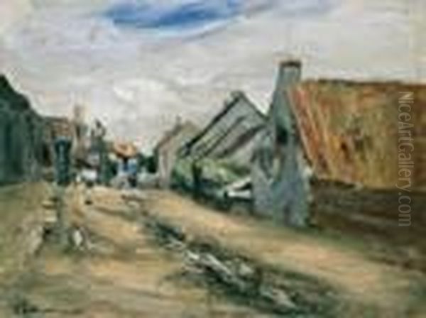 Dorfstrasse In Holland Oil Painting by Max Liebermann