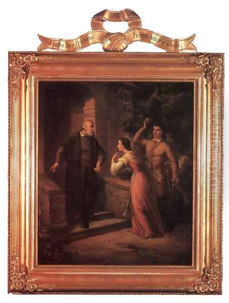 Series Szep Ilonka- III. The Introduction 1866 Oil Painting by Soma Orlai Petrich