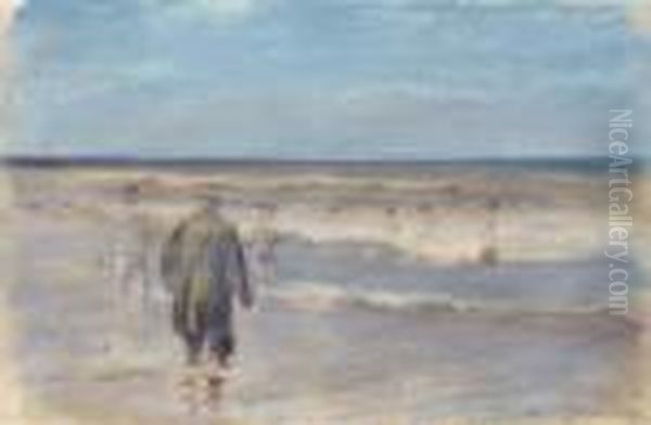 Badende Mit Badewarter Oil Painting by Max Liebermann