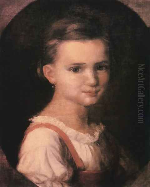 Portrait of the Artrists Daughter 1867-69 Oil Painting by Soma Orlai Petrich