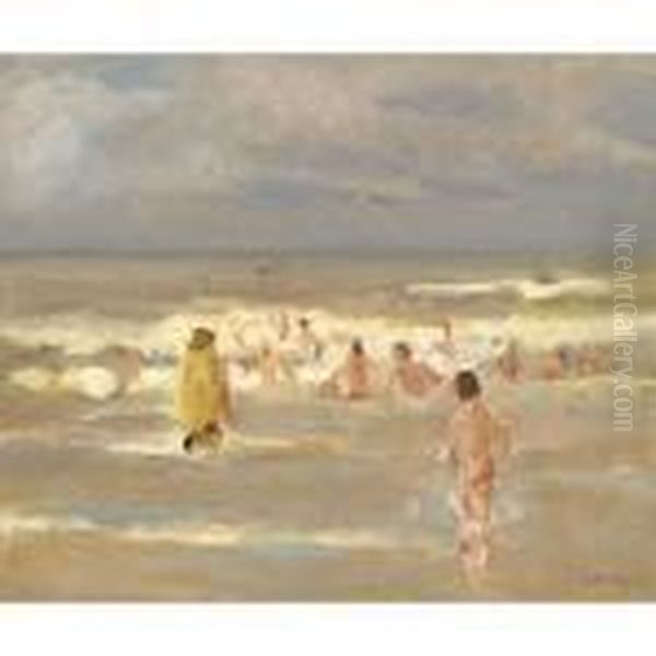 Badende Knaben (bathing Boys) Oil Painting by Max Liebermann