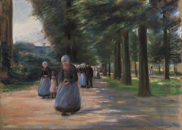 Kirchgang In Laren Oil Painting by Max Liebermann