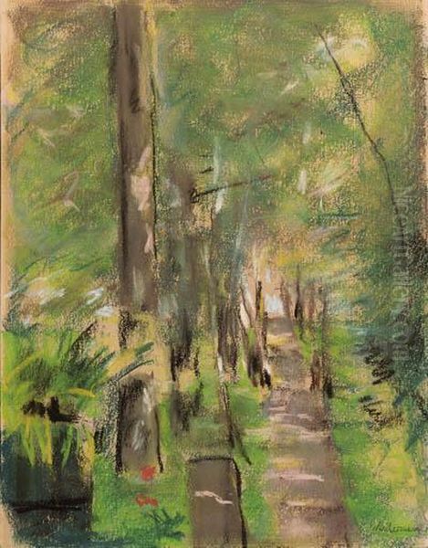 Birkenallee Im Wannseegarten Oil Painting by Max Liebermann