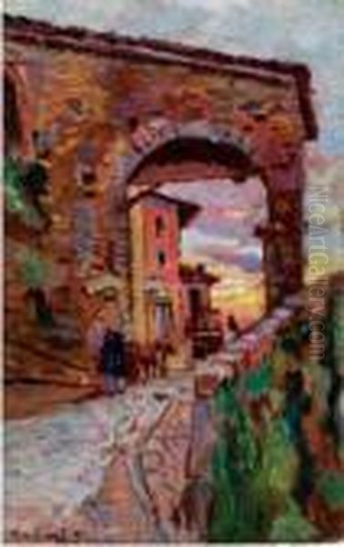 Porta Macchiaia A Barga Oil Painting by Ulvi Liegi