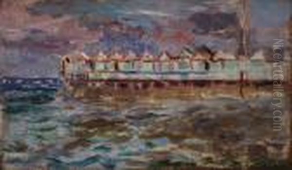 Bagnetti Pejani A Livorno Oil Painting by Ulvi Liegi