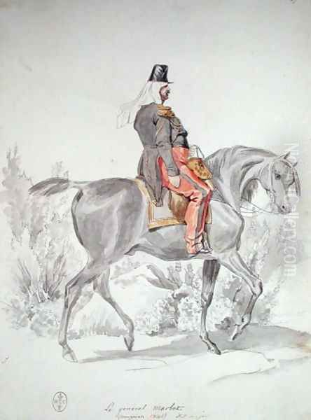 General Jean-Baptiste Marbot 1782-1854 from Album Afrique 1835-45, 1840 Oil Painting by Felix Philippoteaux