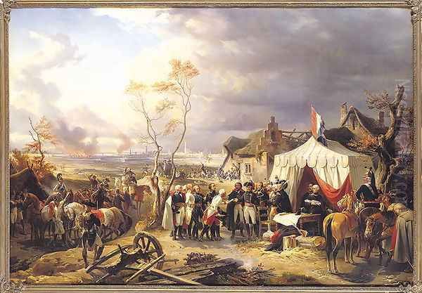 General De La Morliere Receiving the Surrender of Antwerp, 29th November 1792, 1837 Oil Painting by Felix Philippoteaux