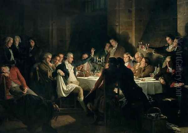 The Last Banquet of the Girondins, c.1850 Oil Painting by Felix Philippoteaux