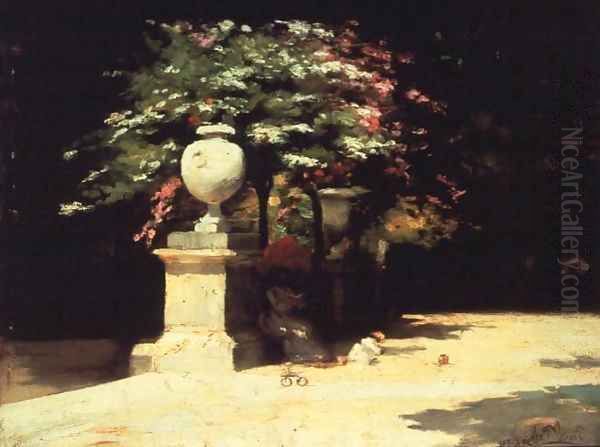 The Luxembourg Gardens 1890 Oil Painting by Paul Peel