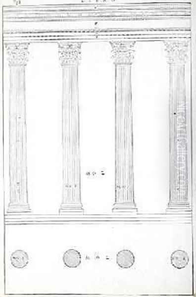 The Corinthian Order, illustration from a facsimile copy of I Quattro Libri dellArchitettura written by Palladio, originally published 1570 Oil Painting by Andrea Palladio